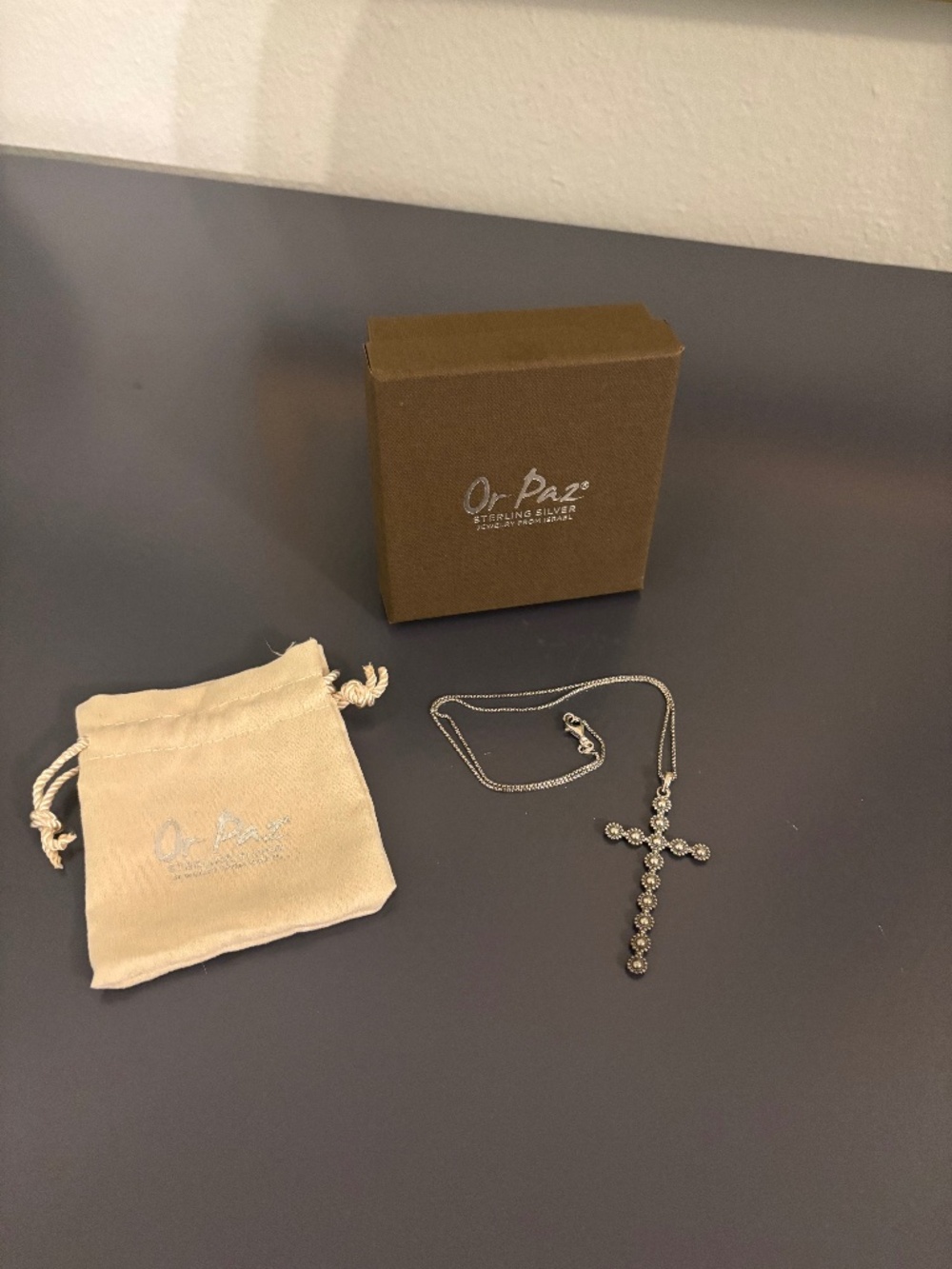 NWOT Or Paz Sterling Silver 925 Cross Necklace